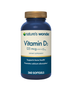 Vitamin D3 125 mcg (5000IU) Softgels